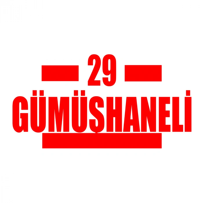 29 Gümüşhaneli Araba Sticker 17x17 Cm Kırmızı