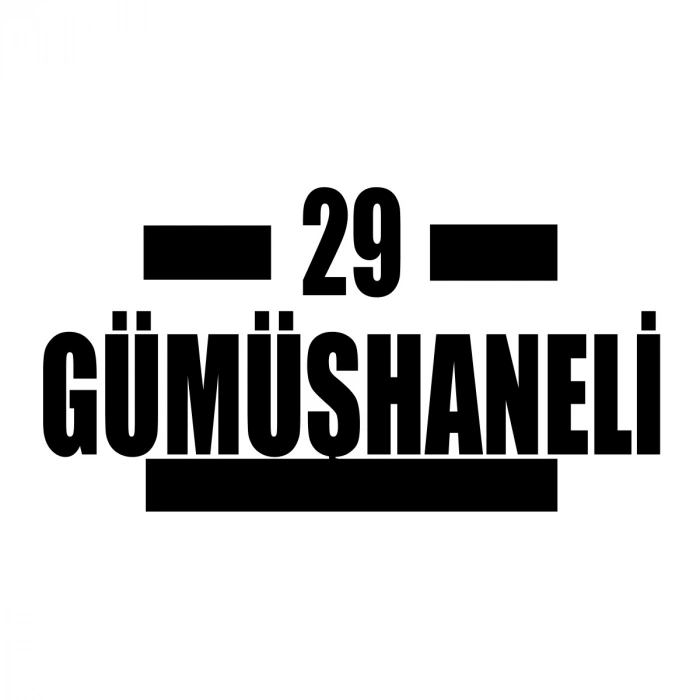 29 Gümüşhaneli Araba Sticker 17x17 Cm Siyah