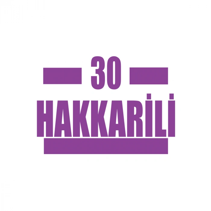30 Hakkarili Araba Sticker 17x17 Cm Mor