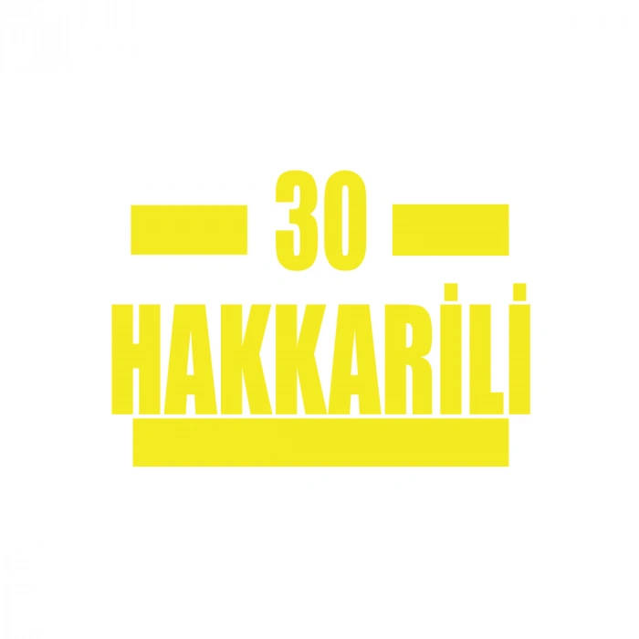 30 Hakkarili Araba Sticker 17x17 Cm Sarı