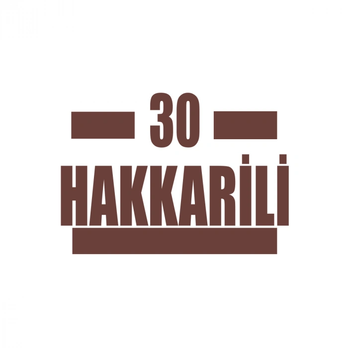 30 Hakkarili Araba Sticker 17x17 Cm Kahverengi