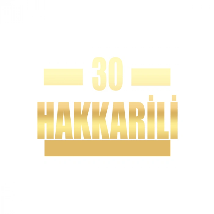 30 Hakkarili Araba Sticker 17x17 Cm Gold