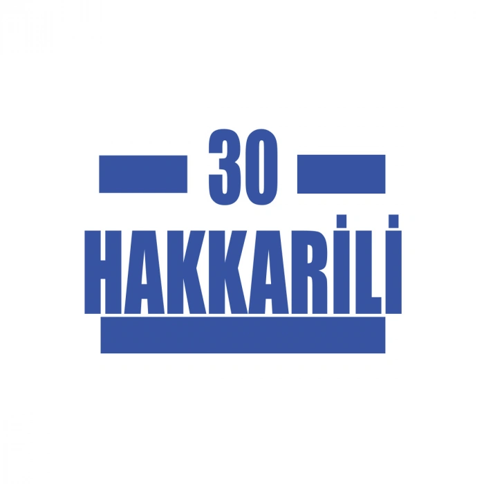 30 Hakkarili Araba Sticker 17x17 Cm Mavi
