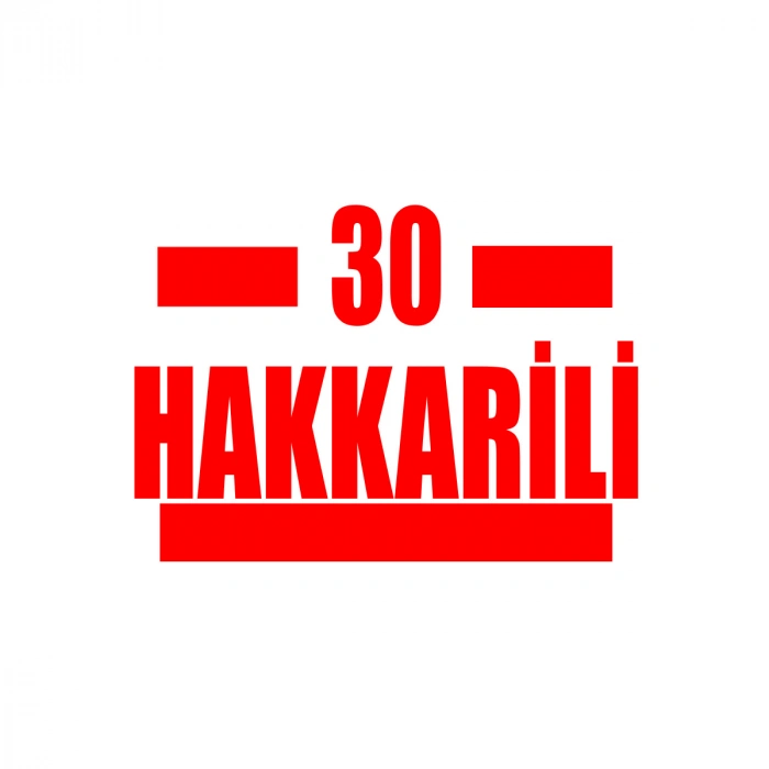 30 Hakkarili Araba Sticker 17x17 Cm Kırmızı