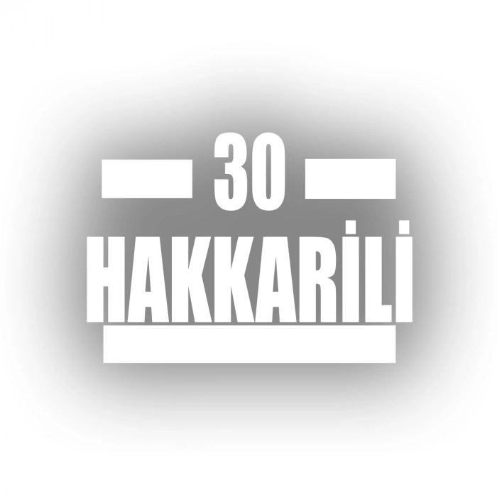 30 Hakkarili Araba Sticker 17x17 Cm Beyaz