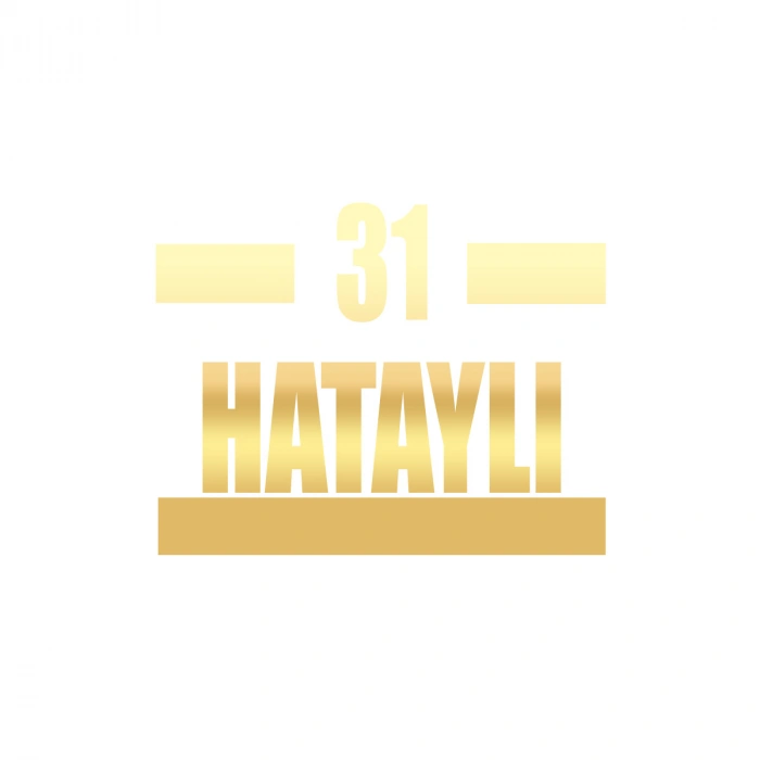 31 Hataylı Araba Sticker 17x17 Cm Gold