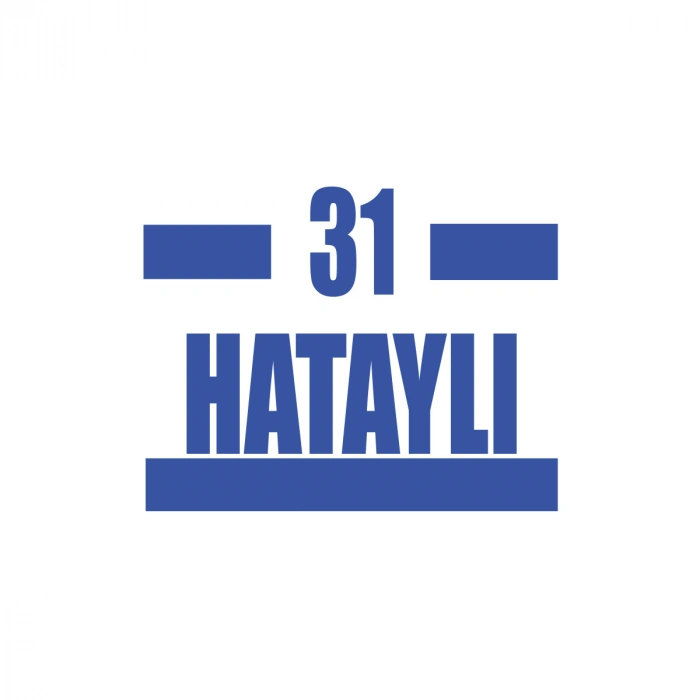 31 Hataylı Araba Sticker 17x17 Cm Mavi