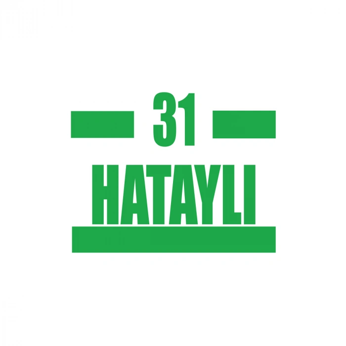 31 Hataylı Araba Sticker 17x17 Cm Yeşil