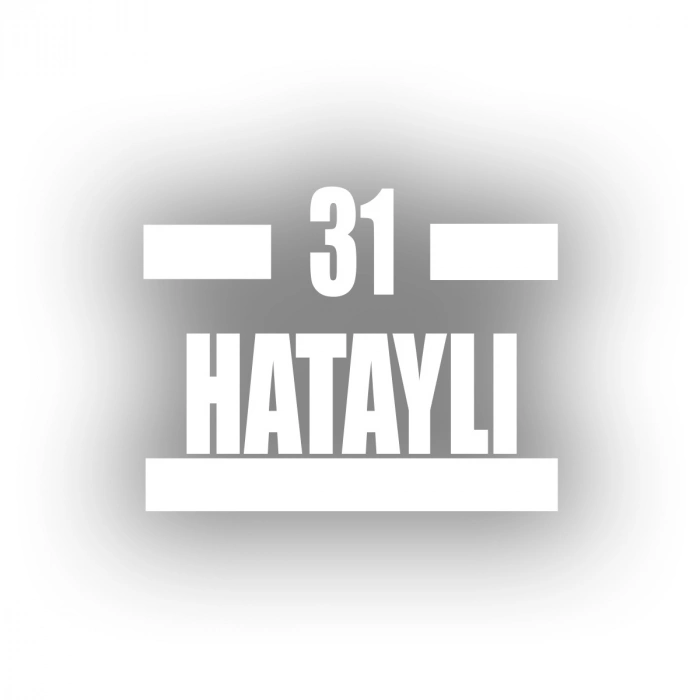 31 Hataylı Araba Sticker 17x17 Cm Beyaz
