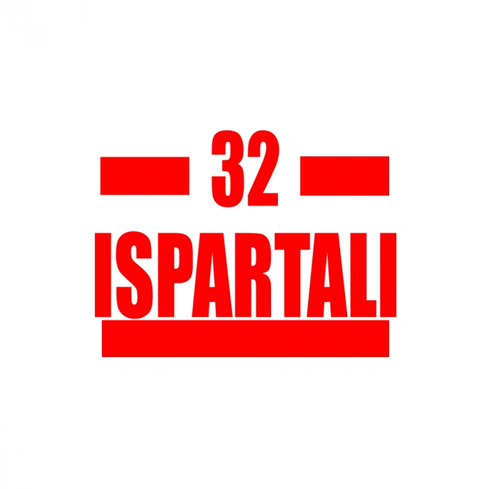 32 Ispartalı Araba Sticker 17x17 Cm Kırmızı