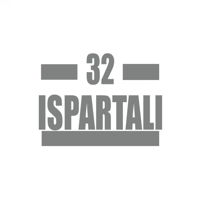 32 Ispartalı Araba Sticker 17x17 Cm Gri