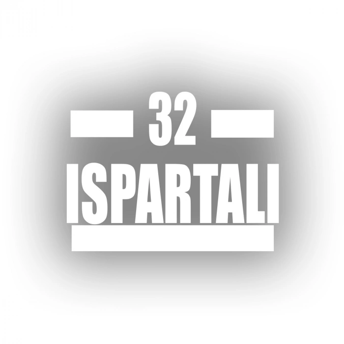 32 Ispartalı Araba Sticker 17x17 Cm Beyaz