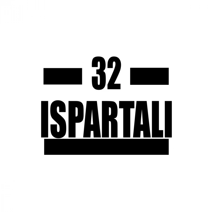 32 Ispartalı Araba Sticker 17x17 Cm Siyah