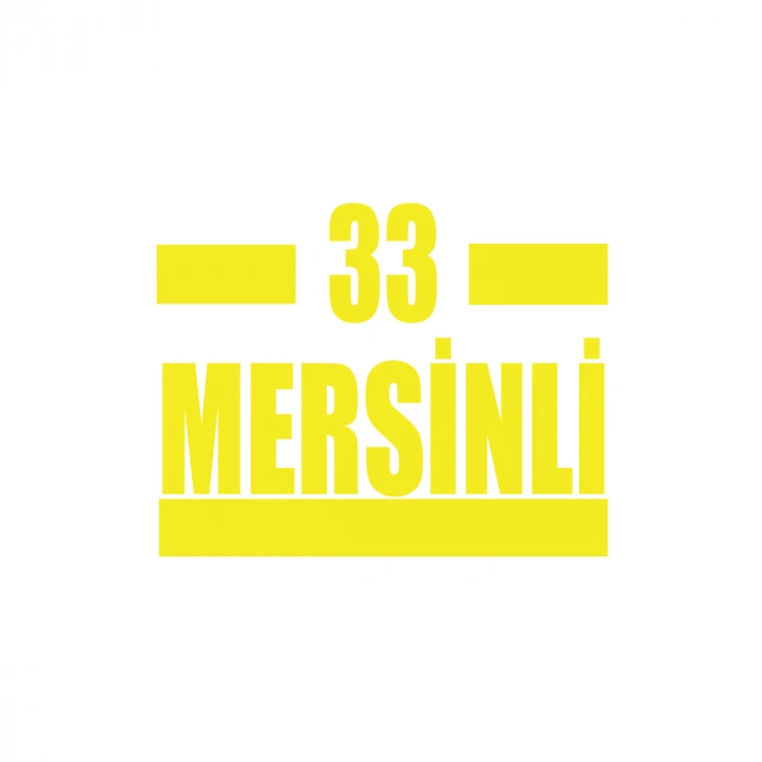 33 Mersinli Araba Sticker 17x17 Cm Sarı