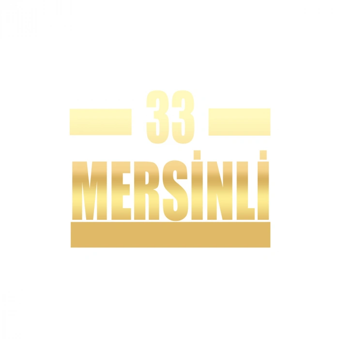 33 Mersinli Araba Sticker 17x17 Cm Gold