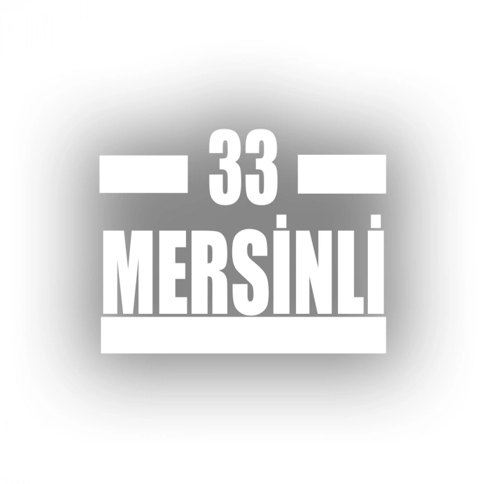 33 Mersinli Araba Sticker 17x17 Cm Beyaz