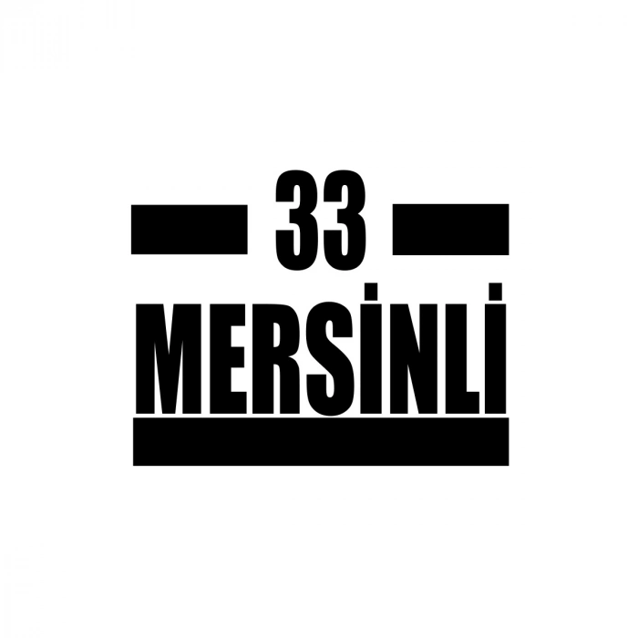 33 Mersinli Araba Sticker 17x17 Cm Siyah