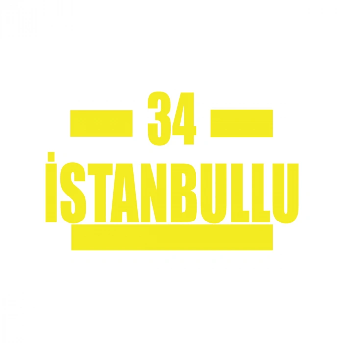 34 İstanbullu Araba Sticker 17x17 Cm Sarı