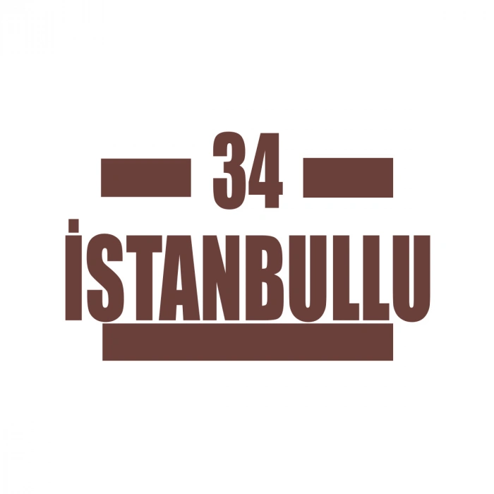 34 İstanbullu Araba Sticker 17x17 Cm Kahverengi