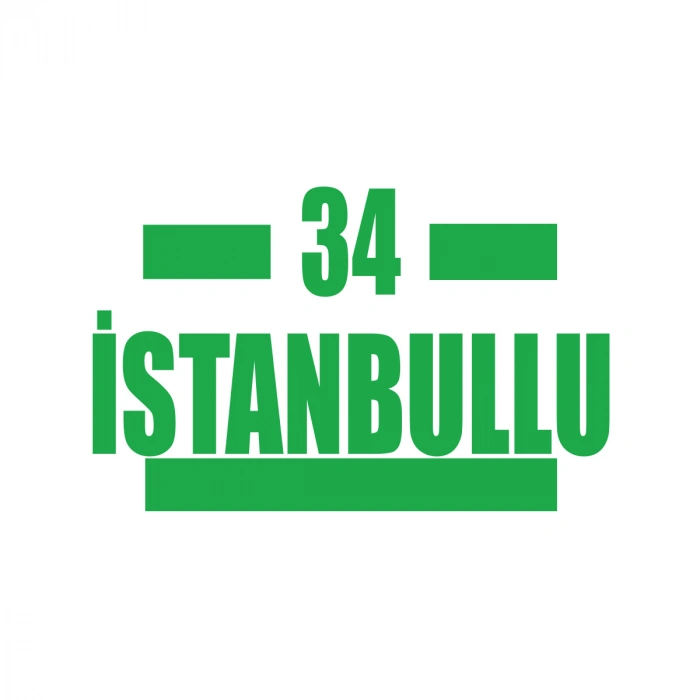 34 İstanbullu Araba Sticker 17x17 Cm Yeşil