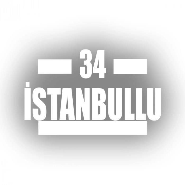 34 İstanbullu Araba Sticker 17x17 Cm Beyaz