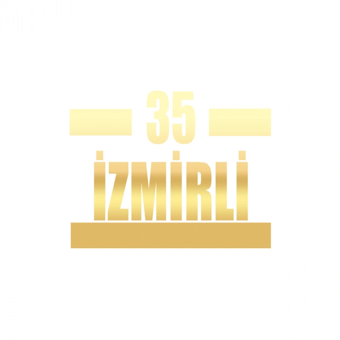 35 İzmirli Araba Sticker 17x17 Cm Gold