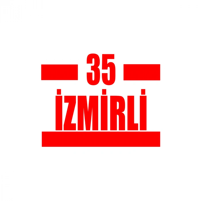 35 İzmirli Araba Sticker 17x17 Cm Kırmızı