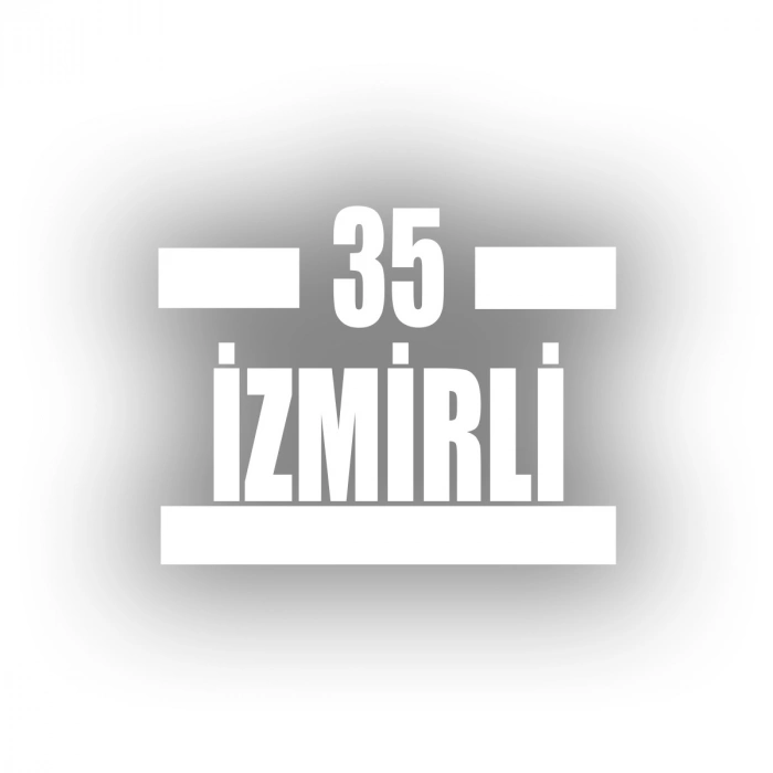 35 İzmirli Araba Sticker 17x17 Cm Beyaz