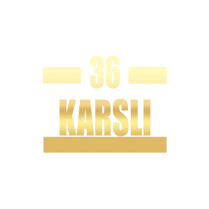 36 Karslı Araba Sticker 17x17 Cm Gold