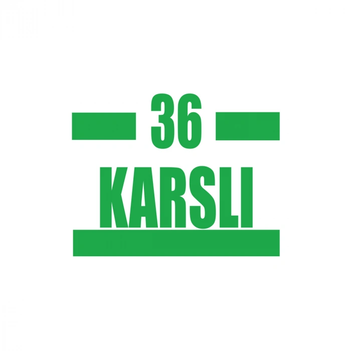 36 Karslı Araba Sticker 17x17 Cm Yeşil