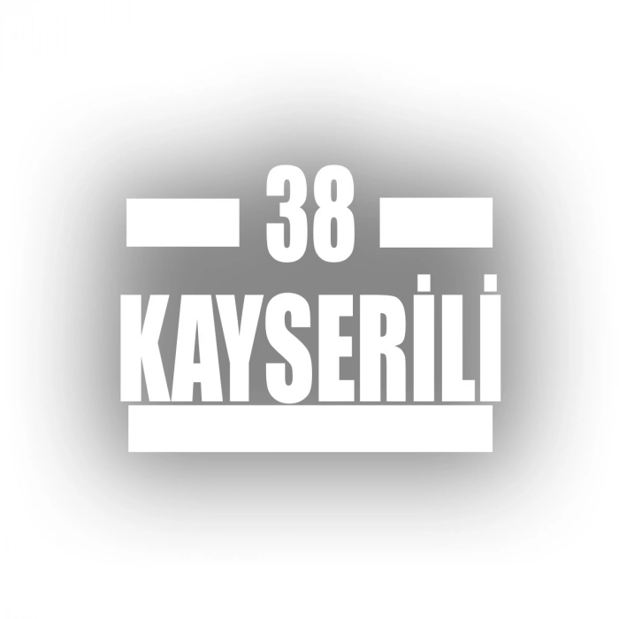 38 Kayserli Araba Sticker 17x17 Cm Beyaz