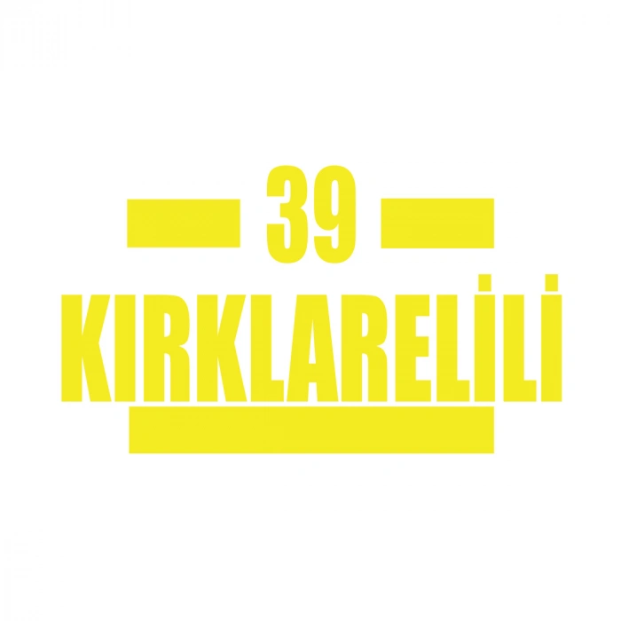 39 Kırklarelili Araba Sticker 17x17 Cm Sarı