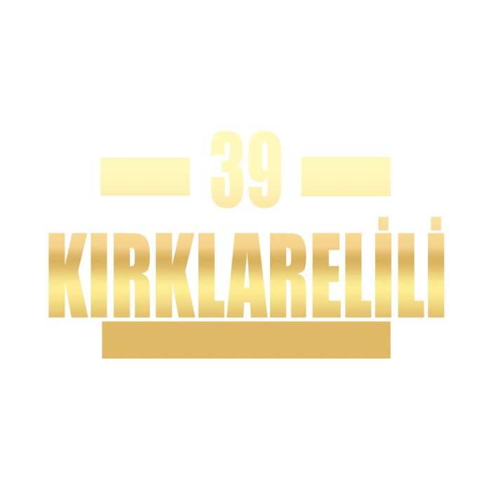 39 Kırklarelili Araba Sticker 17x17 Cm Gold