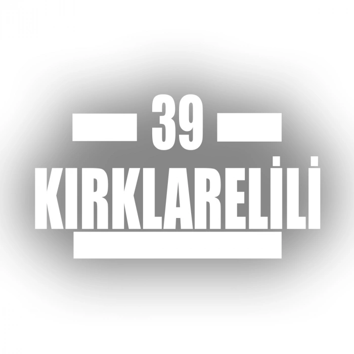 39 Kırklarelili Araba Sticker 17x17 Cm Beyaz