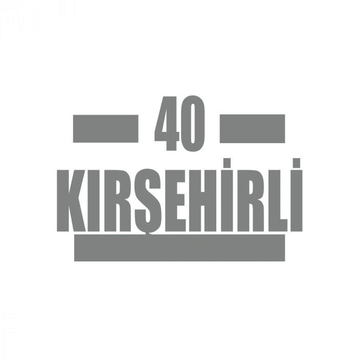 40 Kırşehirli Araba Sticker 17x17 Cm Gri