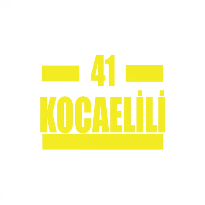 41 Kocaelili Araba Sticker 17x17 Cm Sarı