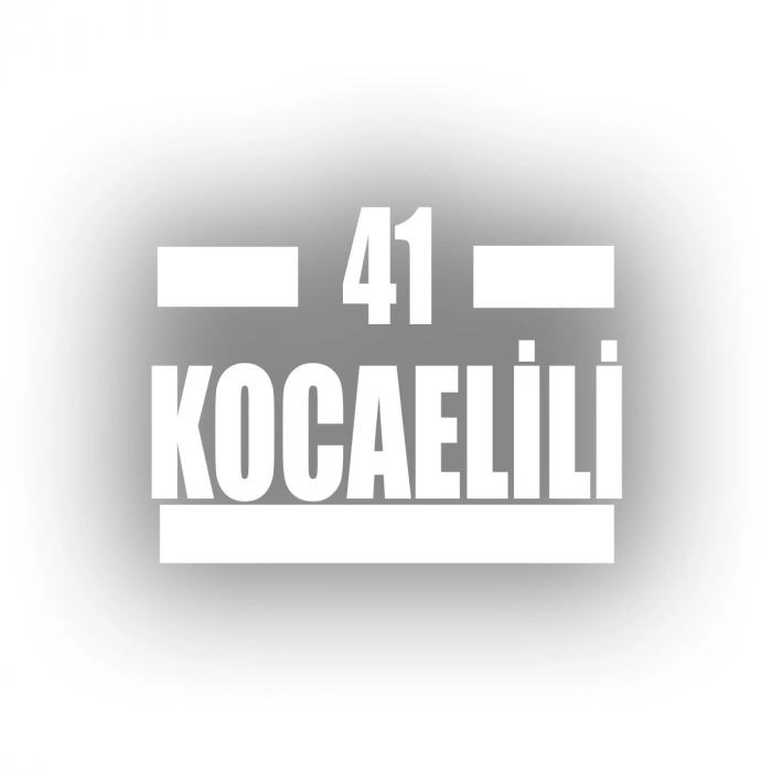 41 Kocaelili Araba Sticker 17x17 Cm Beyaz