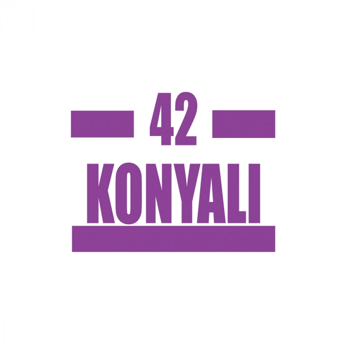 42 Konyalı Araba Sticker 17x17 Cm Mor