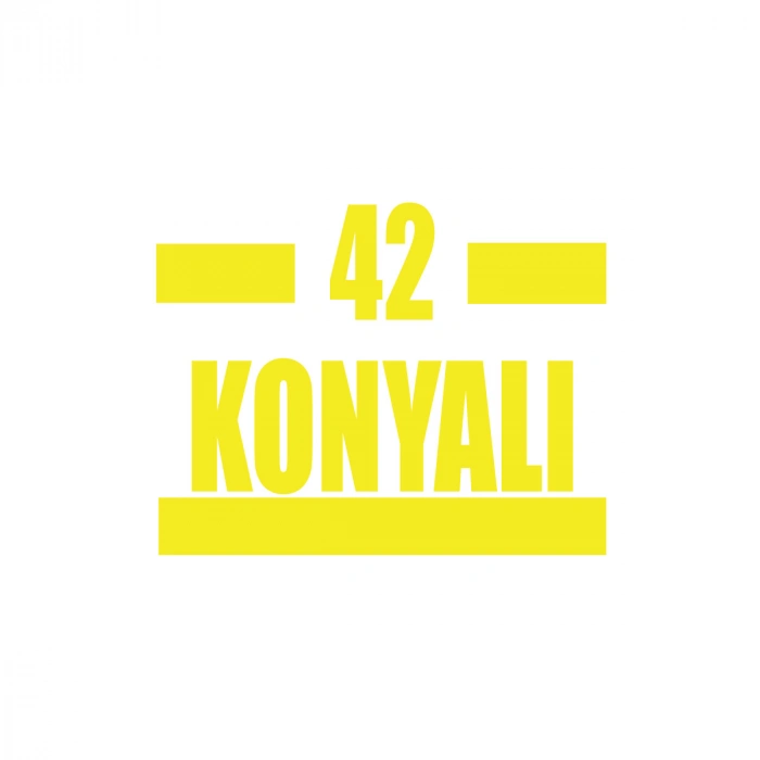 42 Konyalı Araba Sticker 17x17 Cm Sarı