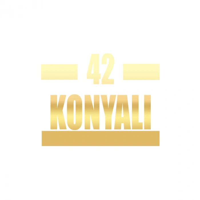 42 Konyalı Araba Sticker 17x17 Cm Gold