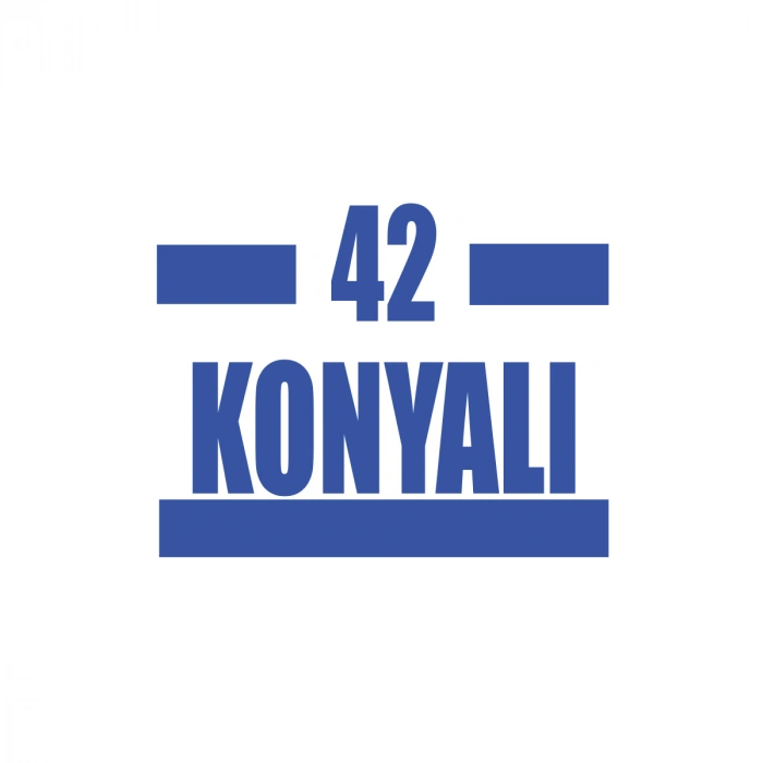 42 Konyalı Araba Sticker 17x17 Cm Mavi
