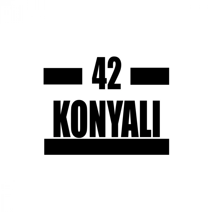 42 Konyalı Araba Sticker 17x17 Cm Siyah