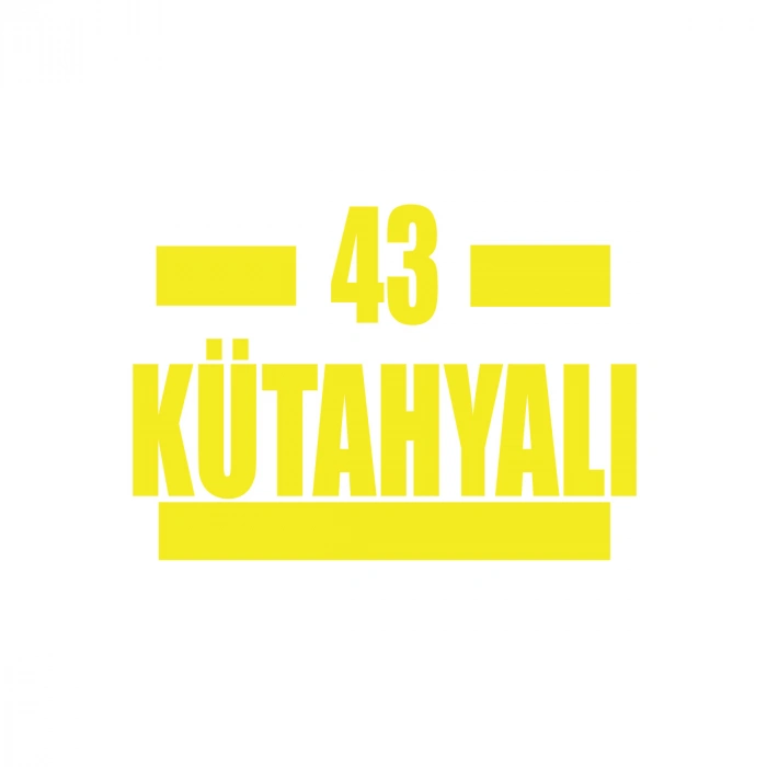 43 Kütahyalı Araba Sticker 17x17 Cm Sarı