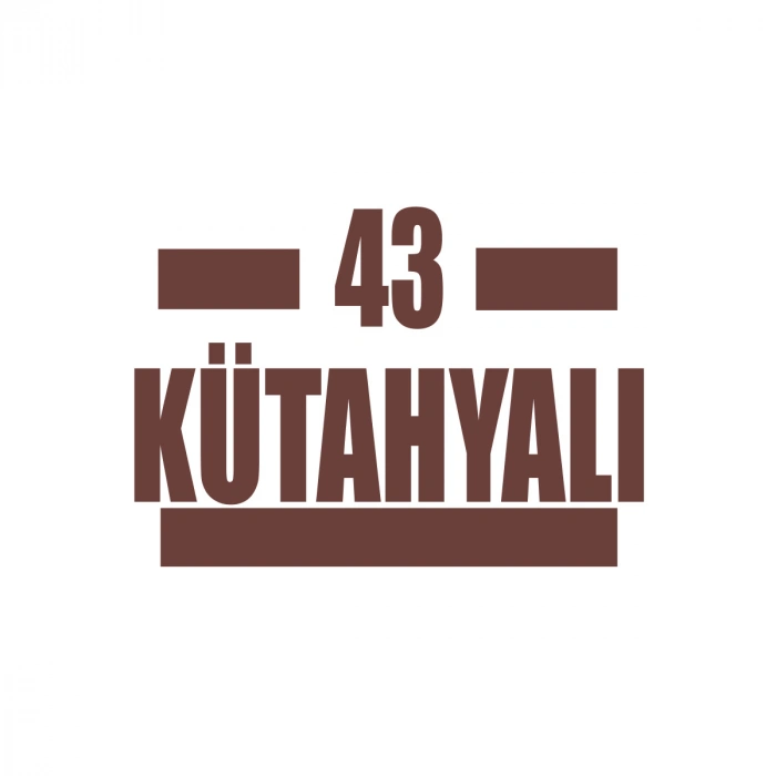 43 Kütahyalı Araba Sticker 17x17 Cm Kahverengi