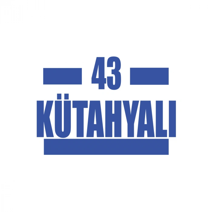 43 Kütahyalı Araba Sticker 17x17 Cm Mavi