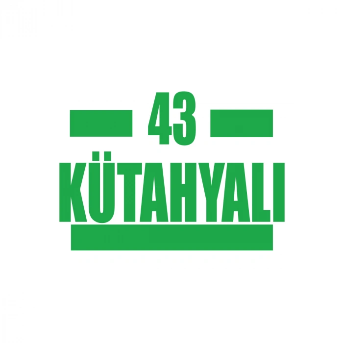43 Kütahyalı Araba Sticker 17x17 Cm Yeşil