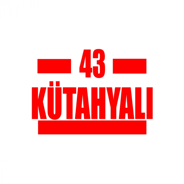 43 Kütahyalı Araba Sticker 17x17 Cm Kırmızı