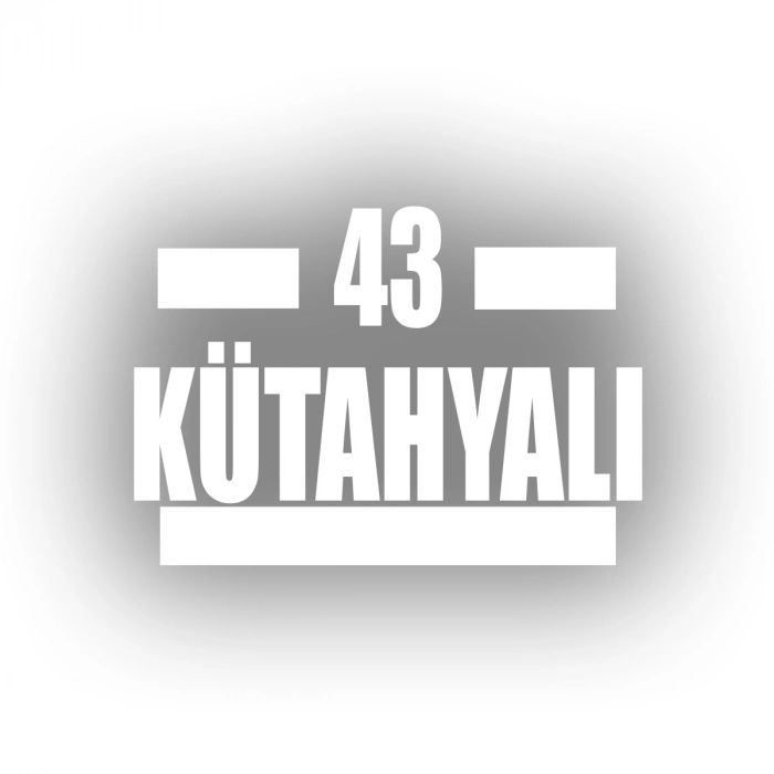 43 Kütahyalı Araba Sticker 17x17 Cm Beyaz