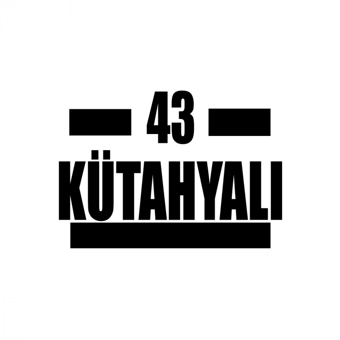 43 Kütahyalı Araba Sticker 17x17 Cm Siyah