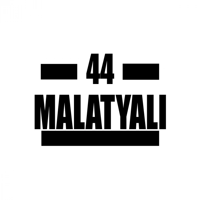 44 Malatyalı Araba Sticker 17x17 Cm Siyah